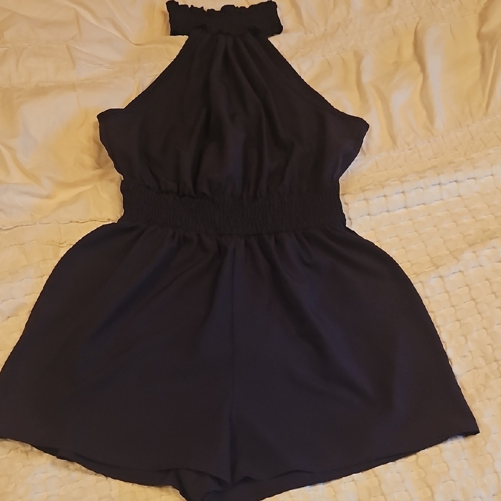 Navy Halter Romper Size Large